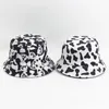 Berets Cow reversível preto branco panda zebra padrões de balde Caps Fisherman Caps For Women Summerberet Pros22