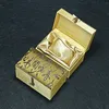 4 pezzi piccola scatola di broccato di seta riempita di cotone decorare gioielli gingillo artigianato sigillo custodia di pietra di giada scatole per imballaggio regalo 9x6x5,5 cm