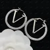 Pendientes de aro de oro plateado con caja para mujeres Diseñadores de lujo Pendientes de perno prisionero Joyería de moda Letras Pendiente Regalo de boda Niza D22261N