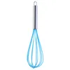 Colorful Silicone Kitchen Whisk Non-Slip Easy to Clean Egg Beater Milk Frother Kitchen Stainless Steel Utensil specialty Tool