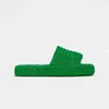 Resort Sponge Sliders Sandal Women Designer Slipper Fabric Rubber Fur Cotton Outsole Grass Green Thick Bottom Wedge Ffy Slider ECEU