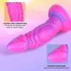 Nxy Dildos Dongs Little Monster New Mixed Color Liquid Silica Gel Simulation Special-Shiped Vestibule Anal Plug Dildo Sex Products 220516