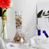 REANICE Mini Glass Bong Set with Belly Luminous Water Pipe Small Hookah Height 20 cm Cut 18.8 Bowls