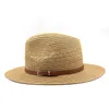 Straw Hat For Women Men Summer Wide Brim Sun Protection Beach Cap Panama Fedora Jazz Hat