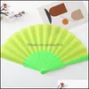 Other Home Decor Garden Simple Style Plastic Folding Fan Vintage Solid Color Hand Held Fans Diy Calligraphy Painting Blank Dance Performan