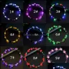 22 Styles Flashing Led Hairbands Strings Glow Flower Crown Headbands Light Party Rave Floral Accessories Garland Luminous Hair Wreath Drop D