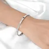 Charm Bracelets Classic Round Bangle Bracelet Women Simple Width 4&6mm Stainless Steel Snap For Party Jewelry GiftCharm Inte22