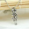 Silver Halloween Necklaces Even Death Must Be Love Theme Pendant Necklace Gothic Style Sweat Chain for Men