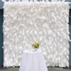 Personalized Artificial Flower Wall 3D Feather Cloth Fabric Rolling Up Craft Ornament For Wedding Backdrop Layout Decoration