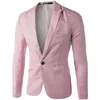 Marque Blanc Blazer Hommes Arrivée Hommes Slim Fit Blazer Veste Coréenne Élégant Seul Bouton Hommes Costume Costume Veste Homme 220409