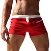 Men's Shorts Men Solid Color Swimming Trunks Drawstring Pocket Slim- Fit Beach SwimwearMen's