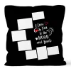 Coussin décoratif taie d'oreiller blanc Sublimation oreillers cas noir grille tissé Polyester transfert de chaleur lune coeur coussin couvre jeter canapé 17 pouces