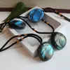 Pendanthalsband naturliga labradorite Moonstone Halsband charms kristall för kvinnor män energi sten andlig juvelrypendant237p