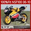 Glasfaser-Spritzgusskörper für HONDA NSF-100 NSF 100 Karosserie 116Nr.0 NSF100 06 07 08 09 10 NS-F100 2006 2007 2008 2009 2010 Glasfaser-Rennverkleidung Repsol Orange