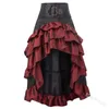 Women's Sleepwear Women's Victorian Gothic Skirts Women Asymmetrical Ruffled Satin Lace Corset Skirt Vintage Steampunk Cosplay Costumes