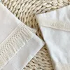 Boho Style Linen Cotton Pillow Cover Home Decorative Beige Cushion с кисточками с твердым броском 45x45см/30x50см 220507