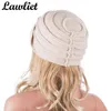 Zarif 1920'ler Stil Bayanlar Şapkalar Kış Bere Beanie Şapkaları Kadınlar için Kova Cloche Cap 100 Pişmiş Yün Sıcak Şapkalar A376 J220722