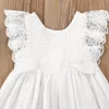 MaBaby 6M5Y enfant en bas âge enfant bébé filles robe blanche été volants dentelle arc princesse robes Costumes vêtements 220707