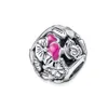 925 siver beads charms for pandora charm bracelets designer for women Pink Blue Flower Letter Butterfly Charm