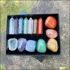 Arts And Crafts 7 Chakra Box Set Reiki Natural Stone Crystal Stones Ornaments Hexagon Prism Quartz Yoga Energy Bead Healing Sports2010 Dhbkc