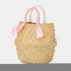 Evening Bag Round Nature Straw Crystal Bucket Bags for Women 2022 Summer Handmade Large Beach Rattan Woven Basket Bag Holiday High Quality 20220607