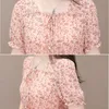 Печать оборки сладкое цветочное шифоновое платье Женское модное элегантное платье для вечеринки с крупным размером.
