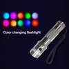 Colorshine Color Changing RGB LED Flashlight 3W Aluminium Alloy Edison Multicolor Rainbow Torch for home party Holiday220R