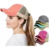 DHL 11 color Criss Cross Ponytail Hat Washed Cotton Snapback Caps Messy Bun Summer Sun Visor Outdoor baseball cap Party hat