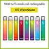 Poco 거대한 5000 퍼프 메쉬 코일 전자 담배 가리셔티브 vape 950mAh 배터리 및 15ml 카트리지 포드 미국 지역 창고