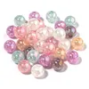 Perles rondes en vrac pour bricolage, 100 pièces/lot, pour bijoux, Bracelets, colliers, anneaux de cheveux, accessoires de fabrication, artisanat, perles en acrylique faites à la main pour enfants