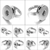 Cluster Rings Jewelry 12Mm 18Mm Snap Button Adjustable Ring Snaps Buttons For Women Drop Delivery 2021 Dhnup