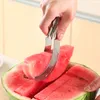 Stainelss Steel Watermelon Slicer Multifunktion Fruktverktyg Cantaloupe Melon Slicers Presentförpackning 20.5cm