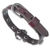 Wojiaer rock punk couro de couro masculino pulseiras pretas pulseiras ajustáveis ​​pulseiras de âncora para jóias especiais de jóias BC017