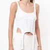 Sexy cropped tops women Summer knit tank corset white crop ribbed pothook cute black punk clothes 220427