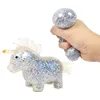 Unicorn Decompression Toy Vent Ball Squeezing Colorful pärlor Boll Pinch Kneading Toys