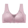 Large size front buckle women's underwear no steel ring gathered bra seamless underwear lace sexy bra T220726