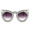 Fashion Cateyes sunglasses women Diamond crystal Pearl Decoration oversize clear eyeglasses sun glasses men shades oculs 220524