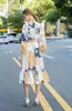 Women's Runway Dresses Stand Collar Long Sleeves Printed Ruffles High Street Fashion Casual Dress Vestidos