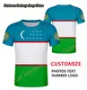 OUZBÉKISTAN t-shirt bricolage gratuit sur mesure nom numéro femmes hommes drôle nouveauté t-shirt à manches courtes hauts unisexe tenue vêtements 220616