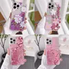 Sakura щупальник по телефону с цветочным блеском чехолы для девочек Женщины Защитные Bling Liquid Sparkle TPU Bumper Bump