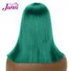 Perruques synthétiques courte bob rose filet vert foncé à haute température des cheveux de fibres pour femmes pour femmes