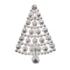 30 PCs/lote broches personalizados Moda Clear Crystal Rhinestone Christmas Tree Pin para presente/decoração de Natal