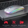 Souris sans fil Bluetooth USB Rechargeable 2.4GHz lumière LED silencieuse Design ergonomique tactile pour ordinateur portable Macbook iPad PC ordinateur