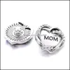 Charms Heart Mom Love Love Rhinestone Snap Butter