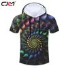 Man Colored Vortex Hooded Tshirt Creative Selling 3D Printed Casual Circular Pattern Large Size 5XL 220623
