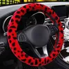 Leopard Print Plush Car Steering Wheel Cover For Most Steering Wheel Soft 3738 Cm 145 "15" Braided On Hand Bar Car Accessories J220808