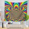 Hippie Geometric Swirl Psychedelic Mandala Carpet Wall Carpet Hippie Bohemian Boho Decor Wall Hanging Blanket Beach Yoga Shawl J220804