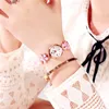 2022 Dropshiping LVPAI Märke Luxury Crystal Gold Watches Women Fashion Armband Quartz Wristwatch Rhinestone Ladies Mode Watches B2