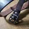 Belts Vintage Handmade Leather Belt Top Quality Distressed Steel Buckle Brown Thick Vegetable Tanned Casual Jeans BeltBelts Fred22