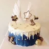 Andra festliga festleveranser stora vingar bröllopstårta topper för baby shower barn barn födelsedag dekorativa tillbehör